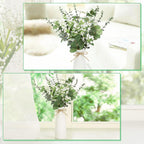 Artificial Flowers in Vase Set, Eucalyptus Stems and Baby’s Breath Bundle, Fake Plants Floral Arrangement with Ceramic Vase for Table Centerpiece Home Décor