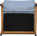 BabyLand Children Armchair, Single Kid Sofa Chair with Solid Wood Structure and Linen Fabric for Kid Gift (Light Blue)
