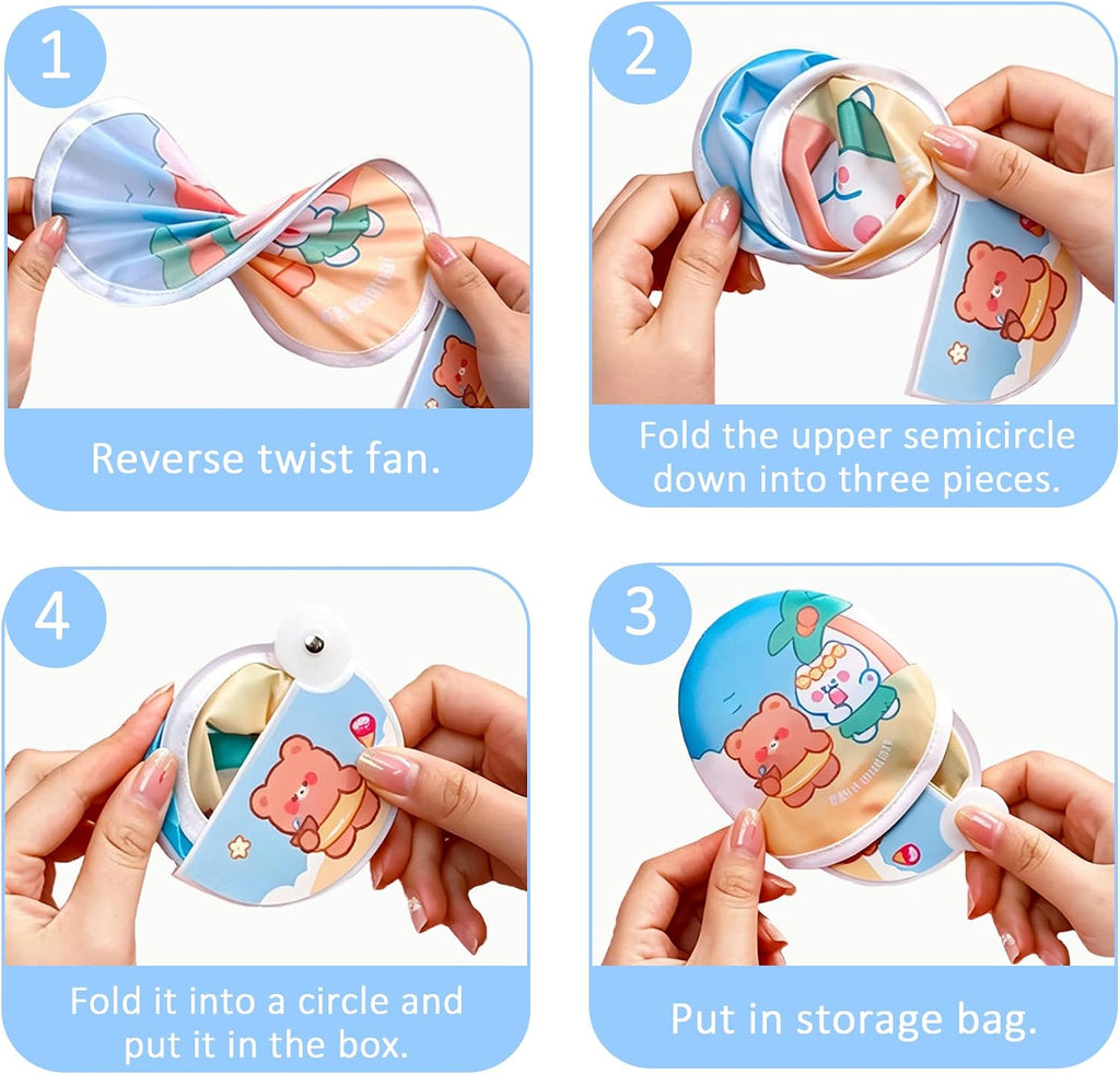 Custom Foldable Hand Fans Bulk - Personalized Round Flying Disc Fan with Photo Logo Text, Portable Pocket Favors for Class of 2026 Graduation, Wedding Guests, Trade Shows & Summer Events (50)