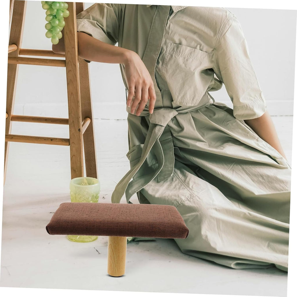 Portable Bench with Cushion, Wooden Stool with Cotton Cloth Cover, Strengthens Core Muscles, Unique Natural Elegance, for Office and Home Use