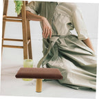 BESPORTBLE Wooden Stool with Ergonomic Design and Cotton Cloth Cushion, Improves Body Alignment, and Office Use, Stylish Coffee Color Bench