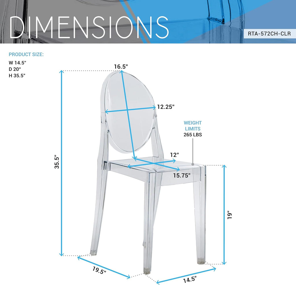 Stackable Acrylic Ghost Event Chairs – Set of 4