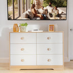 White Baby Dresser for Nursery Bedroom, 6 Drawer Organizer for Closet