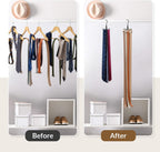 ZEDODIER Belt Organizer for Closet, Heavy-Duty Rotating Belt Hanger Tie Rack Holds up to 24 Belts, Hanging Space Saving Metal Belt Holder for Closet Storage