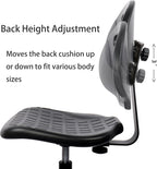 TAKE UR SEAT Deluxe Polyurethane Drafting Lab Stool Chair, 18" Adjustable Footring, 10" Adjustable Height, 450 lbs seat Capacity, Heavy Duty