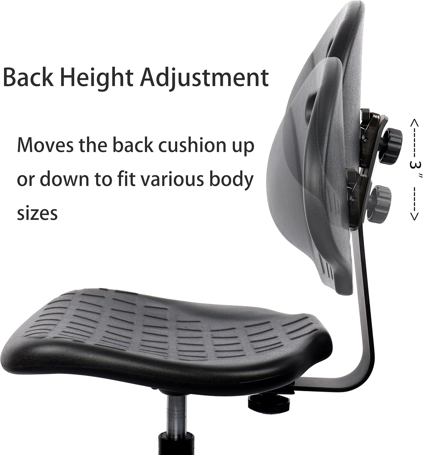 TAKE UR SEAT Deluxe Polyurethane Drafting Lab Stool Chair, 18" Adjustable Footring, 10" Adjustable Height, 450 lbs seat Capacity, Heavy Duty