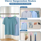 6 Pcs Portable Travel Hangers for Cruise Ship Essentials 2026, Plastic Folding Foldable Hangers Clothes Drying Rack Travel Accessories for Suitcase, RV, Camping, Flying, Hotel, Road Trip (Multi)