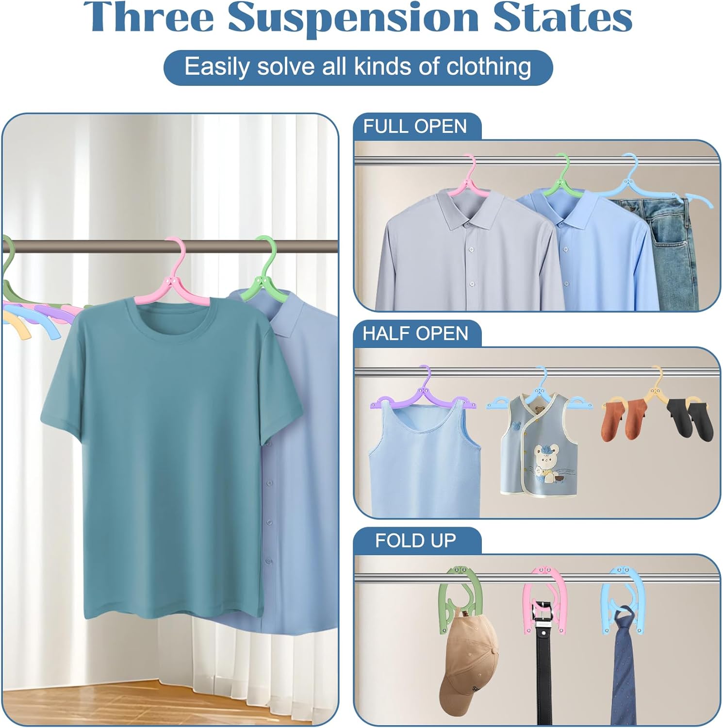 6 Pcs Portable Travel Hangers for Cruise Ship Essentials 2026, Plastic Folding Foldable Hangers Clothes Drying Rack Travel Accessories for Suitcase, RV, Camping, Flying, Hotel, Road Trip (Multi)
