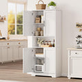 GAOMON 70" Tall Kitchen Pantry Cabinet with Doors & Adjustable Shelves, Freestanding Wooden Storage Cupboard for Living Room, Dining Room, or Bathroom(White)