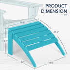 Adirondack Footrest Outdoor Weather Resistant Adirondack Footrest, Ottoman, Chair Companion, Folding Footstool for Patio, Pool, Garden, Backyard & Lawn (Turquoise)