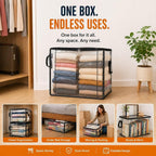 Stuffed Storage Pvc Organizer Bag Doll Storage Container Waterproof, Large Heavy Duty Thick Plastic Clear Storage, Large Clear Thick Plastic Storage Box with Hinged Lid for Clothes (black*4)