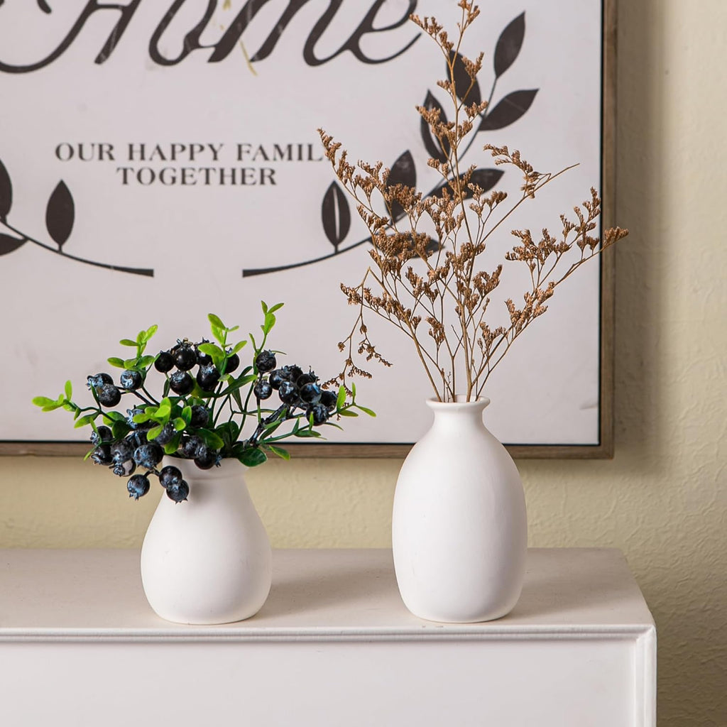 Ceramic Bud Vase Set of 12, White Small Vases | Mini single stem vases for flowers, wedding centerpieces, dining table, shelf display, modern decor accents