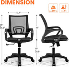 NEO CHAIR Office Desk Computer Chair Ergonomic Mesh Gaming Cushion Seat with Comfy Lumbar Mid Back Support Adjustable Height Swivel Rolling Wheels for Home Task (Mesh Black)