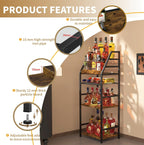 Trapezoid Liquor Wine Rack - Stepped Freestanding Design for Home - Fits Living RoomCorners (Whiskey & Wine Storage)
