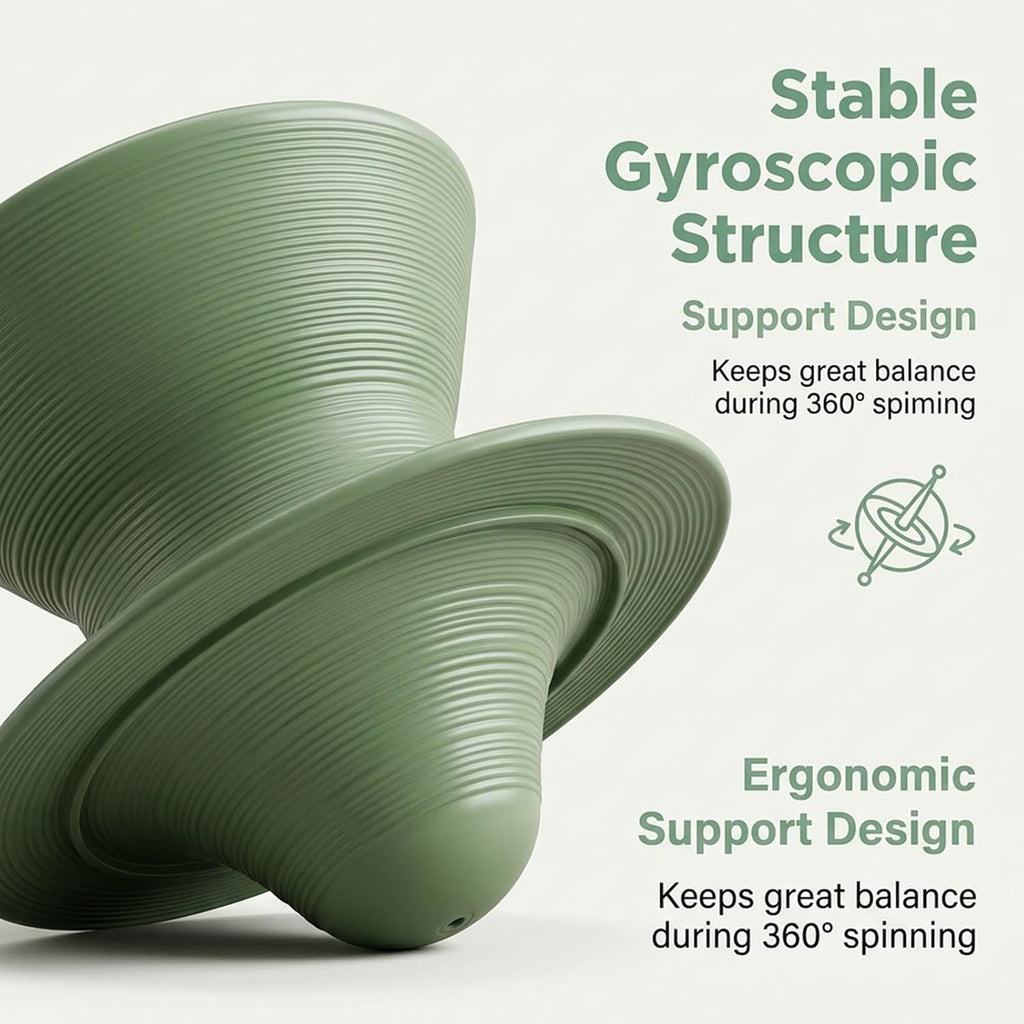360° Swivel Gyro Chair for Sensory Integration, Spinning Stool with Deep Recessed Seat for Kids and Adults, Portable Indoor Outdoor Sensory Furniture for Camping, Bedroom, Patio, Backyard