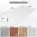 Neoaider Upgrade Wall Mounted Folding Table 31.5”L x 15.7”W, Laundry Folding Table with Heavy Duty Metal Collapsible Shelf Brackets, Wall Mounted Desk Fold Down for Small Spaces, White