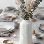 flature Ceramic Vase in Nordic Style, Decovase Large for Pampas Grass as Boho Deco, Vase White Matt 10 inch for Flowers, Scandinavian Design Home Decoration for Fresh Flowers, Dried Flowers (Size L)