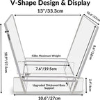 Honygebia Acrylic Vinyl Record Holder - Clear Record Album Holder, V-Shaped Vinyl Record Storage Racks, Album Holders for Vinyl Records, Shelf for Storing Collection of 40 Premium LPs