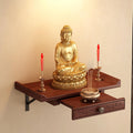 Altar Table,Bamboo Meditation Shrine Altar Cabinet with Storage for Worship & Prayer (Wall-Mounted, 15.7in)
