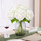 3 Pcs White Artificial Hydrangea Large Flowers 20" Real Touch Faux Hydrangea Flowers Latex Fake Flowers for Wedding Party Home Decor