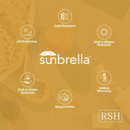 RSH DECOR: Sunbrella Play 3-Piece Foam Wicker Cushion Set | 41" x 19" & 19" x 19" | Crafted with Sunbrella Performance Fabric | Outdoor Loveseat & U-Shaped Seat Cushions | Play Chestnut Mocha