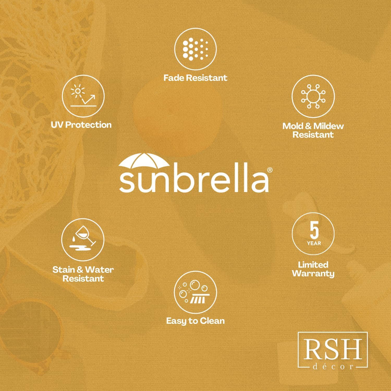 RSH DECOR: Sunbrella Play 3-Piece Foam Wicker Cushion Set | 41" x 19" & 19" x 19" | Crafted with Sunbrella Performance Fabric | Outdoor Loveseat & U-Shaped Seat Cushions | Play Chestnut Mocha