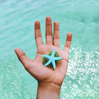 AUEAR, 30 Pack Lovely Starfish Decor Pencil Finger Resin for Wedding Crafts Home Decoration (Light Blue)