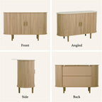 Sideboard Buffet Cabinet,46.85" Fluted Sideboard Storage Cabinet with Fluted Sliding Door,Modern Stand Console Cabinet for Kitchen & Living Room,Restaurant,Entryway(Light Oak)