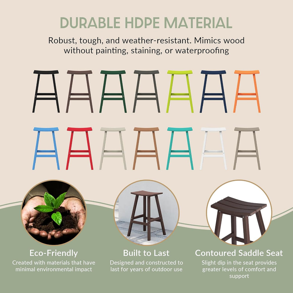 WestinTrends Malibu 2 Piece Set of 29 Height Outdoor/Patio Saddle bar stools, Dark Brown
