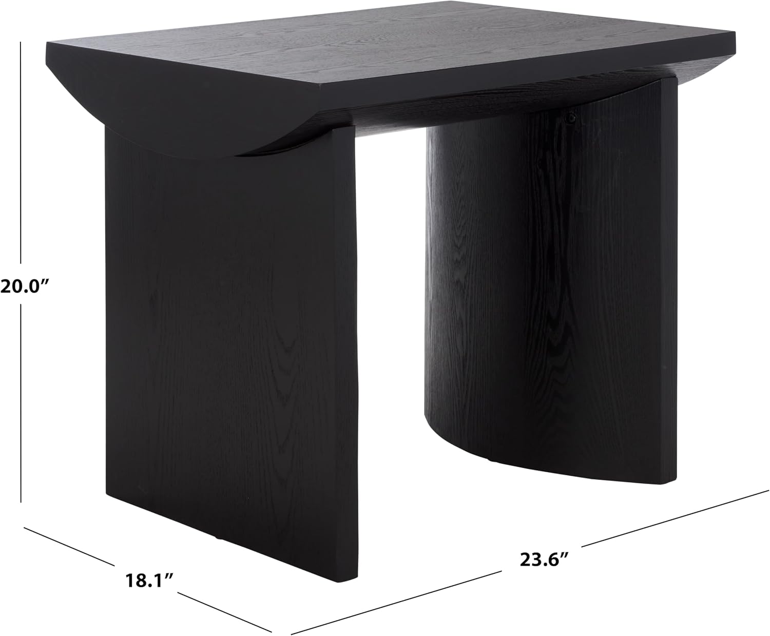 SAFAVIEH Home Collection - Bara Modern End Table, Black Rectangular Accent Side Table (ACC2316B)