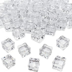 Fake Ice, Clear Fake Ice Cubes Acrylic, 17 mm 100 PCS Acrylic Decorative Ice Cubes for Photography Accessories Props Decoration Vase Fillers