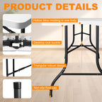 6ft Folding Table, Portable Heavy Duty Plastic Fold-in-Half Utility Table for Indoor/Outdoor Use, Dining, Camping, Picnic, Party, White