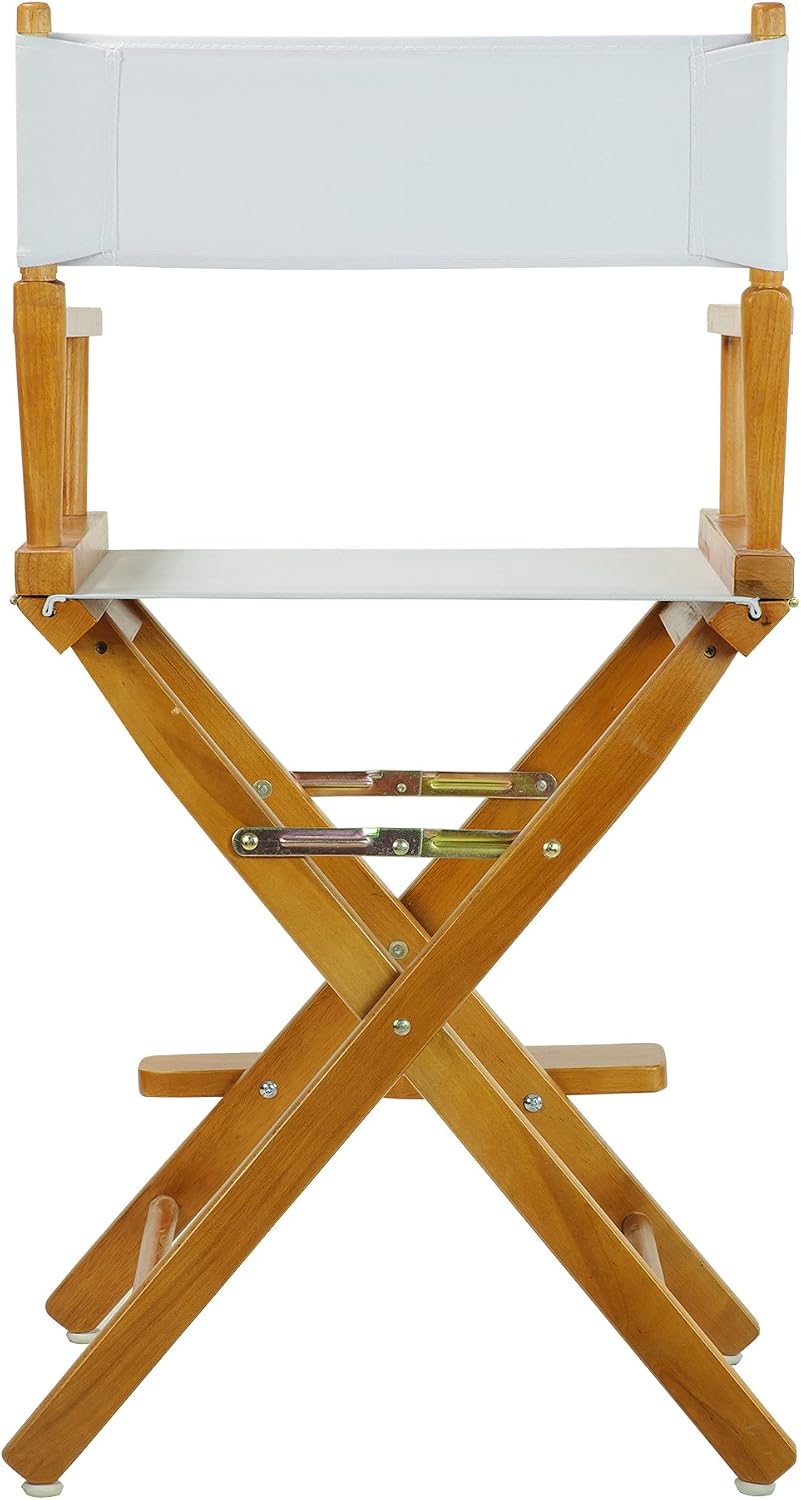 Casual Home 24" Director's Chair Honey Oak Frame-with White Canvas, Counter Height