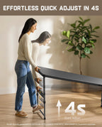 FanttikOutdoor 6ft Folding Table, 3 Heights, One-Handed Height Adjustment, Gravity Lock, Carry Handle, Indoor Outdoor Heavy Duty Fold-in-Half Portable Utility Table, Party, Black Zeta X6 Pro