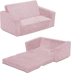 Lifetime 280094 Kid's Picnic Table, Size 1, Almond and Delta Children Serta Perfect Sleeper Extra Wide Convertible Sofa to Lounger, Comfy 2-in-1 Flip Open Couch/Sleeper for Kids, Pink