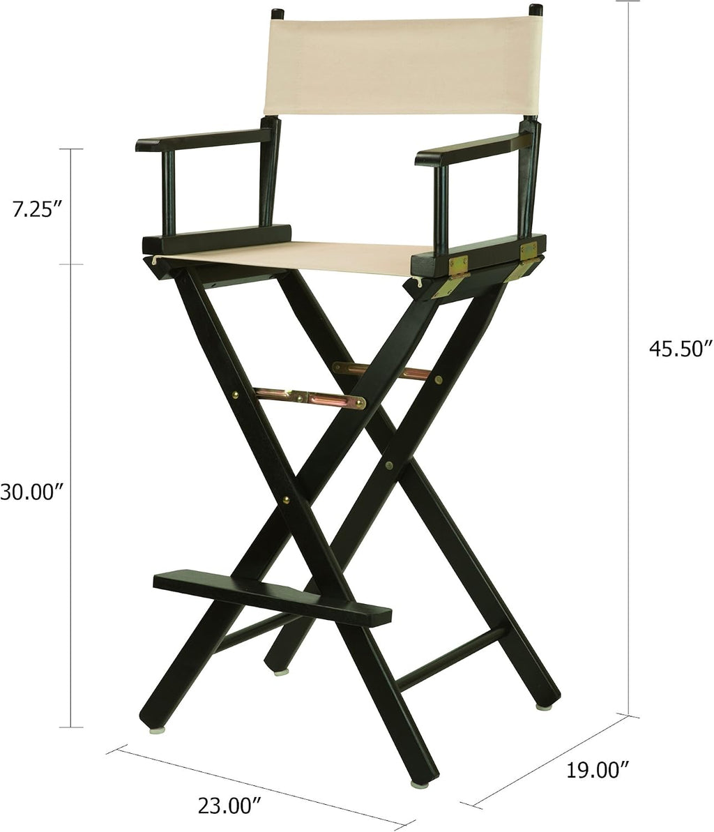 Casual Home 30" Director's Chair Black Frame-with Wheat Canvas, Bar Height