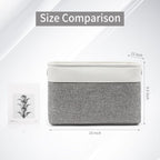Bagnizer Storage Bins Large Fabric Storage Baskets for Shelves 3 Pack, Decorative Linen Closet Baskets with Handles for Organizing, Shelf, Clothes, Home, Office, 15x11x9.5Inches (Grey&White)