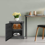 Industrial Style Metal Container Cabinet,Retro Iron Bedside Table with Combination Lock,2-Tier Nightstand Storage Cabinet for Bedroom Living Room, Garage (Black)