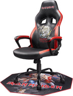 Subsonic - Metal Music Gaming Floor Mat 39.4x39.4 inch - Non-Slip for Office Chairs - Floor and Parquet Protection Mat for Gaming Rooms - Easy to Clean - Black