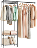IZEUK Heavy Duty Garment Rack Wire Clothes Rack for Hanging Clothes (Black, 3 Tier with 1 Rod)