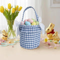 Primst Easter Bunny Baskets for Kids –Striped Fabric Egg Hunt Bags with Handles & Detachable Bows, Reusable Candy Buckets for Easter, Halloween Trick or Treat, Party Favors & Home Storage