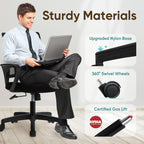 ETONEX Office Chair with Ergonomic Mid Back Cushion Lumbar Support Adjustable Swivel Rolling Computer Gaming Desk Chair Comfy Mesh Seat Wheels Home Executive Use (1, All Black)