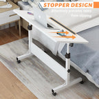 Rolling Desk Adjustable Height,Portable Laptop Desks,Small Standing Desk with Wheels for Home Office