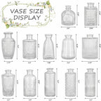 RUCKAE Glass Bud Vases Mini Flower Vase Small Vintage Vases for Centerpiece Table Wedding Decorations Home Decor Party(Transparent 12 Pack)