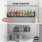 Mystozer 16.9 Inch Wide Large Capacity Magnetic Spice Rack for Refrigerator,6 Pack Metal Fridge Shelf Spice Rack Organizer Refrigerator Organizer Kitchen Spice Organizer Spice Storage(Black)