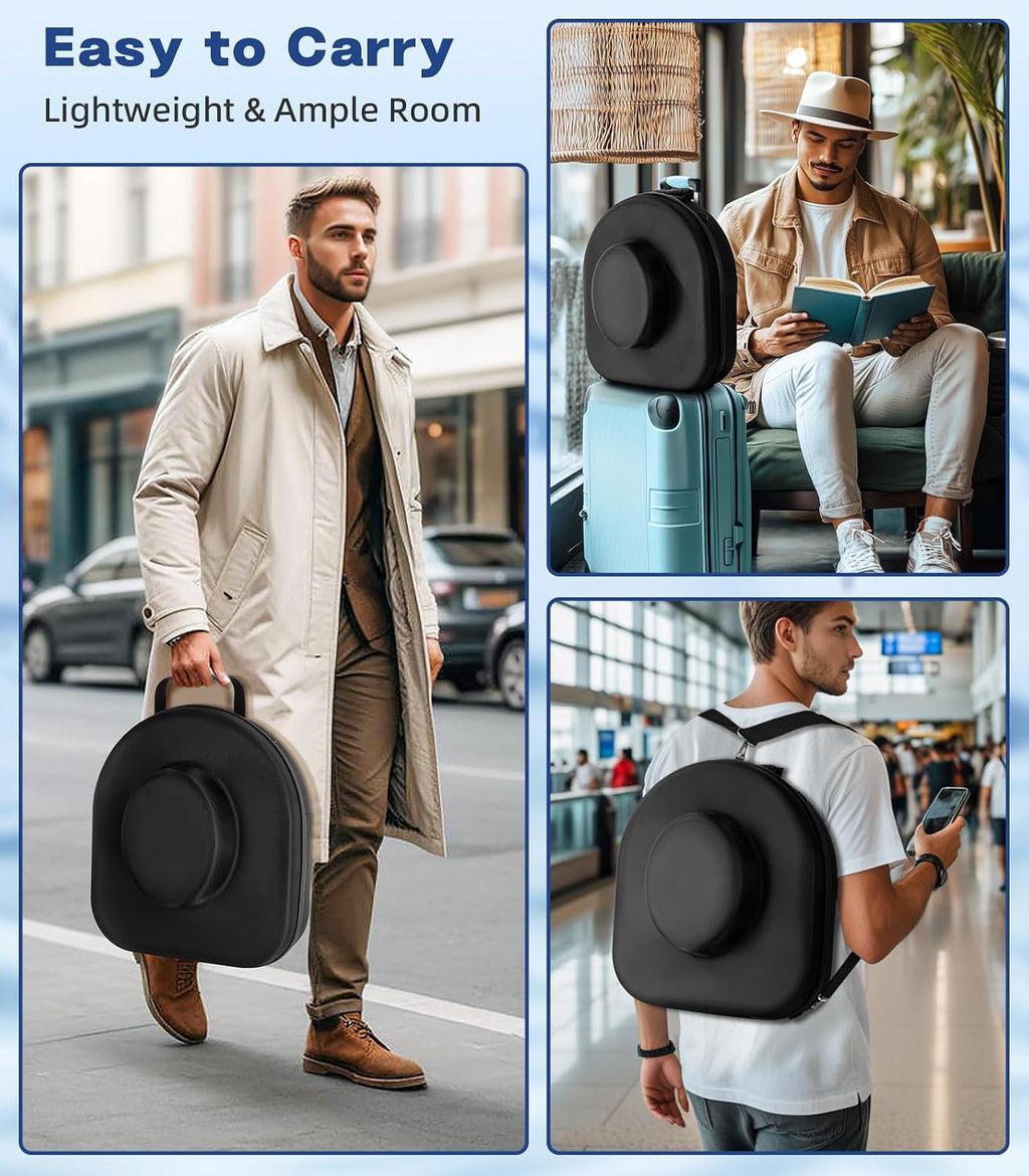 Hat Box for Cowboy Travel Extra Large, Waterproof Hard Hat Travel Case Storage Can for Fedora Panama Tweed Cap Holder Organizer Carrier with Adjustable Carry Strap, Mens Western Gift, Large Pink