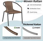 Amopatio Outdoor Dining Chairs Set of 4, Stackable Outdoor Patio Chairs, Rattan Wicker Patio Chairs Set of 4, for Porch, Deck, Garden, Poolside, Yard, Bistro, Restaurant, Brown