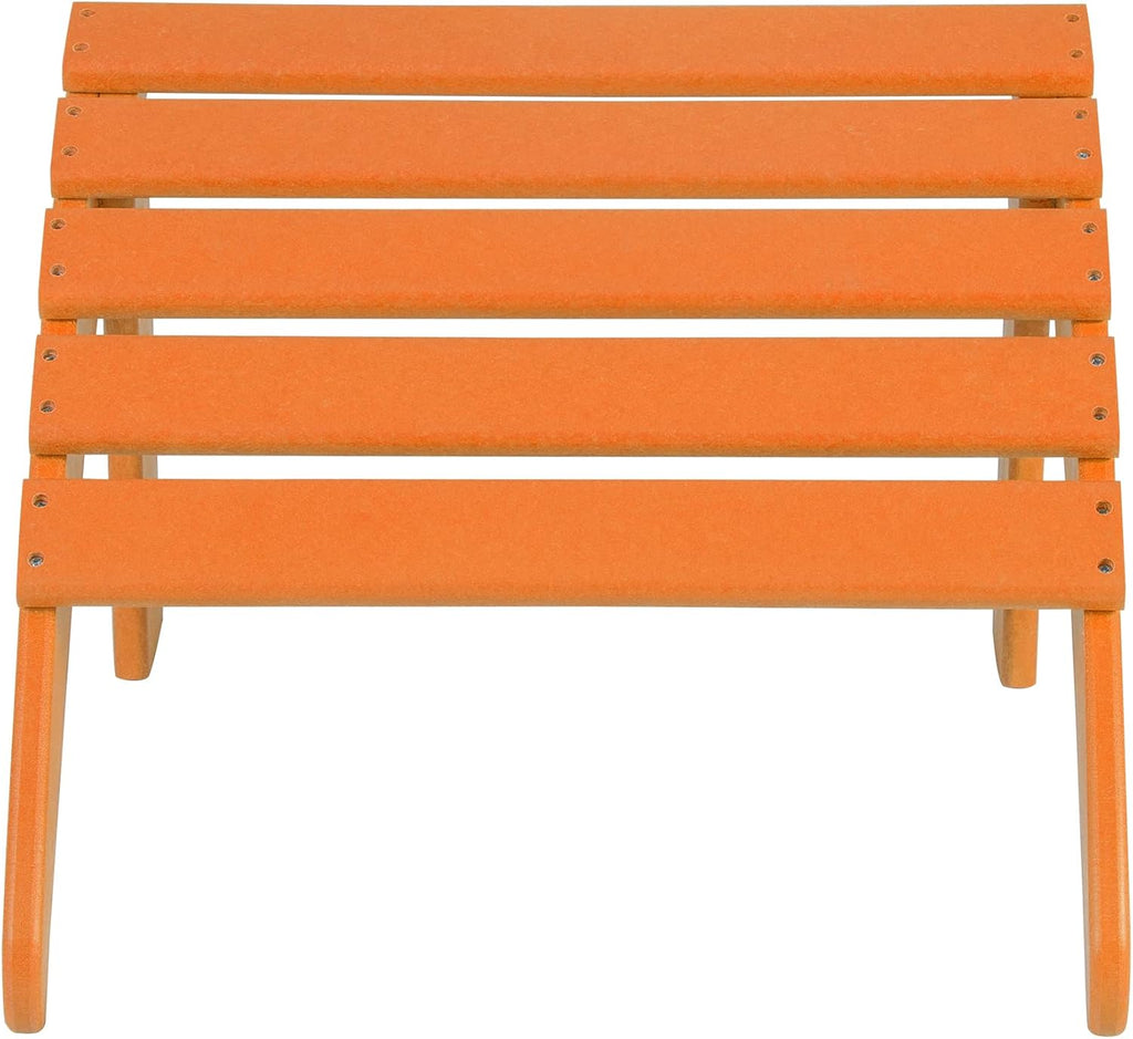 WO Home Furniture Adirondack Ottoman Outdoor Patio Footrest 13.5" Inch Folding Footstool for Outdoor Adirondack Chair (Orange)