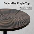 Martini Tables Set of 2, Small Round Drink Tables for Small Spaces, Modern Pedestal Accent Side Tables with Metal Base for Living Room, Sofa Side, Bedroom, Black & Walnut