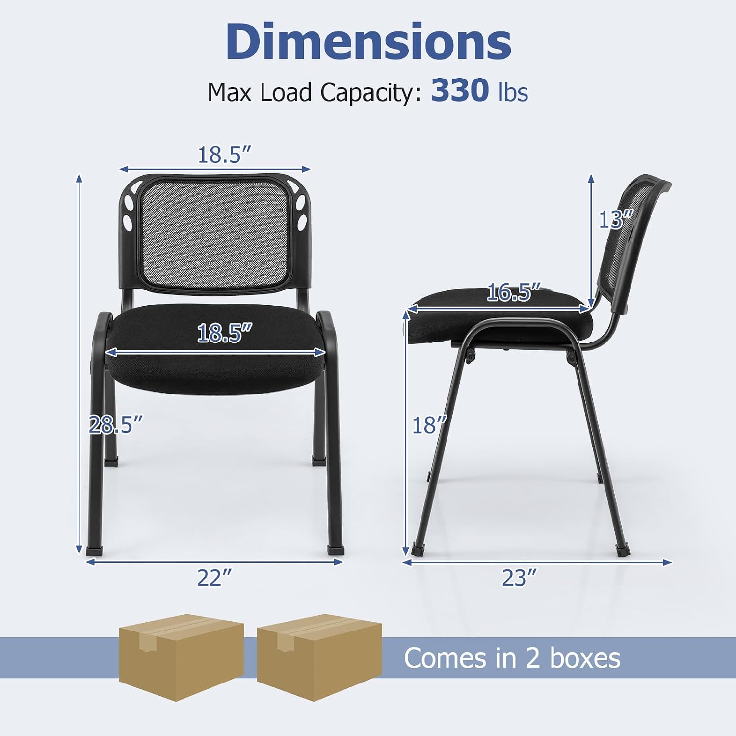 Giantex Set of 10 Office Guest Chair, Stackable Waiting Room Chair with Padded Seat, Metal Frame, 330Lbs Capacity, Conference Room Chair, Reception Chair for Lobby, Training Room, Meeting Room